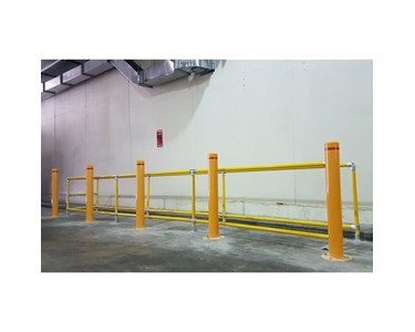 90mm Steel Bollards - Yellow (Base Plate)