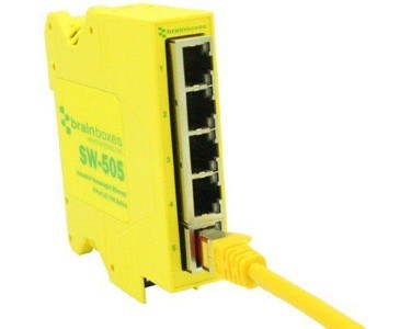 Brainboxes - Industrial Compact Ethernet Switch- 4/5 Port Switch DIN Rail Mountable