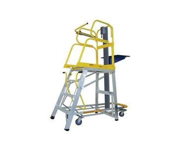 Stockmaster - Lift Truk - Manual Order Picking Platform Ladder with Lifting Platform