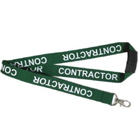 Contractor Lanyards Green L-20S-CONT - Pkt 10
