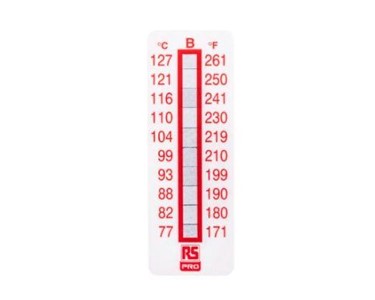 RS PRO - Ten Level Strips B Non-Reversible Temperature Sensitive Labels