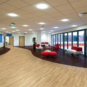 Non Slip Safety Flooring | Polysafe Wood FX | Acoustic PUR