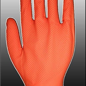 Orange - HD, Auto, Industrial, Nitrile Textured Gloves; M to XX-L