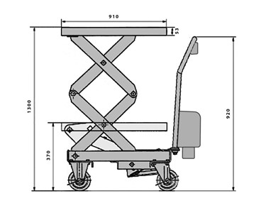 Electric Double Scissor Lift Trolley, 350 KG capacity - ETFD35