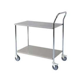 2 Tier Flat Deck Trolley (Stainless Shelves)