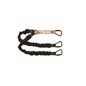 LINQ Double Leg Elasticised Lanyard with 3 Triple Action Karabiners