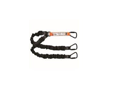 LINQ Double Leg Elasticised Lanyard with 3 Triple Action Karabiners