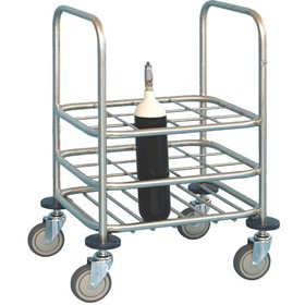 Stainless Steel C Size Gas Cylinder Trolley (up to 12 cylinders)