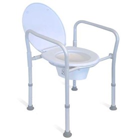Folding Over Toilet Frame With Lid Including Bowl | RG8560