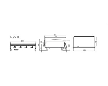 CookRite - Gas Griddles | W1220 X D725 X H385 | 1220mm
