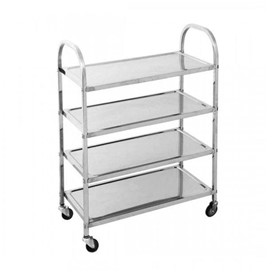 4 Tier Stainless Steel Trolley Cart Small 950 W X 500 D X 1220 H
