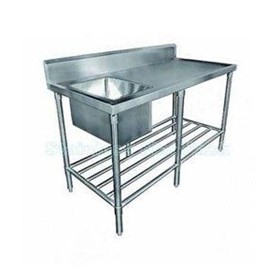 Single Left Stainless Sink 2400 W x 700 D with 150mm Splashback