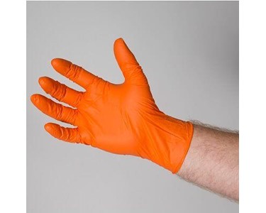Bastion - Premium Nitrile Gloves, Powder Free, Orange, Micro Textured