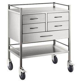 Resuscitation Trolley - Stainless Steel Trolley (Five Drawer)