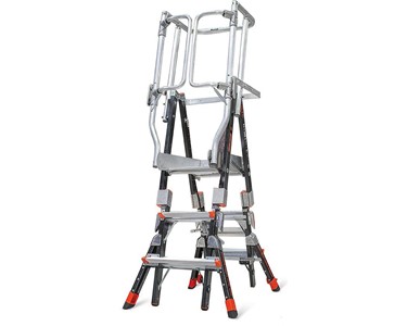 Little Giant - Adjustable Fibreglass Platform Ladders | Compact Cage