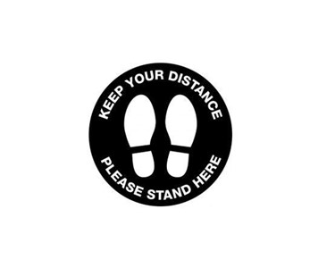 Keep Your Distance Floor Marking Sign - 400mm - Self Adhesive
