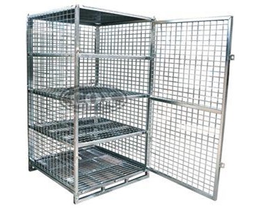 Multi-Use Storage Cage with Shelves and Galvanised Sheet Roof