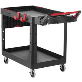 Black Adaptable Heavy-Duty Medium Two Shelf Utility Cart