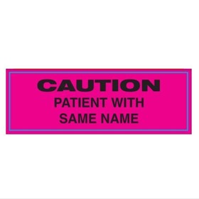 Cautionery & Alert Identification Labels | Patient With Same Name op