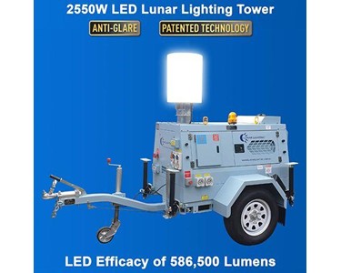 Lunar Lighting - Lighting Tower | Mobile LED Lunar Tower | 2550W 48V DC 360° Anti-Glare