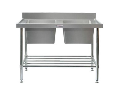 Simply Stainless - Splash Black Double Sink Bench | SS125