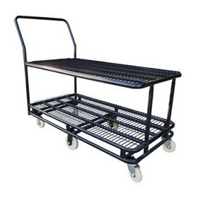Supermarket Stock Trolley - Black Dual Shelf | HD048