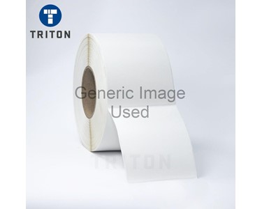 Triton - Thermal Carton Label 70x120 White, Security Cut, Varnished