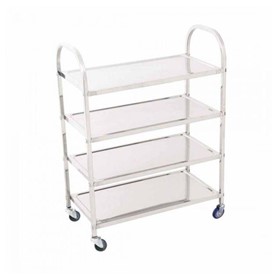 4 Tier Stainless Steel Trolley Cart Large 630 W X 320 D X 790 H