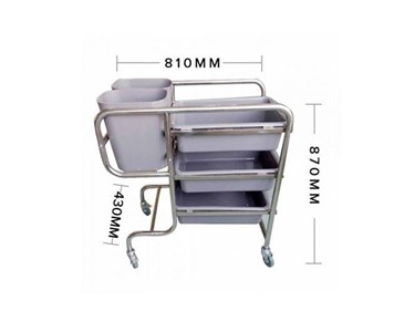 SOGA - 3 Tier Trolley Cart Five Round Buckets Kitchen 810 W X 430 D X 870 H
