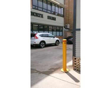 90mm Steel Bollards - Yellow (Base Plate)