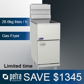 Economy Gas Fryer, Fat Capacity 35 lb Tube Fired