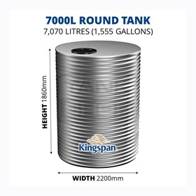 7000 Litre Round Aquaplate Steel Water Tank