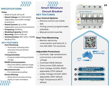 APS Technology Australia - Smart Miniature Circuit Breaker