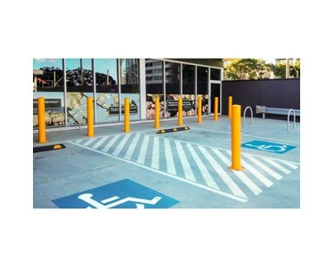 90mm Steel Bollards - Yellow (Base Plate)