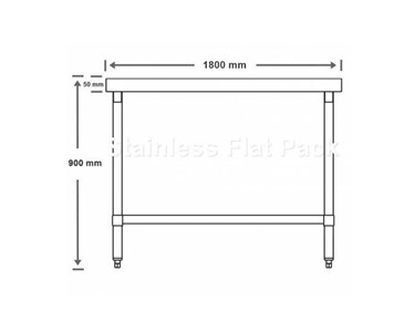 Mixrite - Stainless Steel Work Bench 1800 W x 600 D