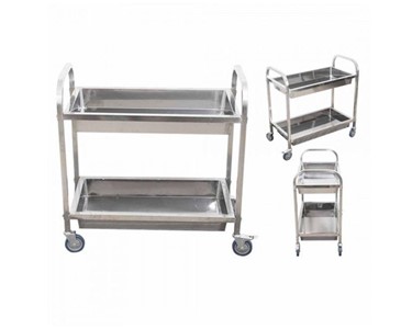 SOGA - 2 Tier Deep Shelf Stainless Steel Trolley Cart 950 W X 500 D X 950 H
