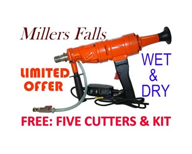 Millers Falls - Concrete Drill with Stand and Cutters