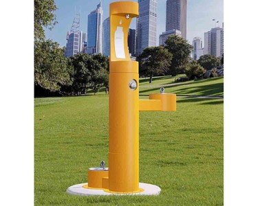 Elkay - Drinking Fountains I Outdoor EZH2O Bi-Level Pedestal with Pet Station