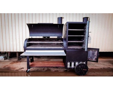 Iron Fire - 30" Offset BBQ Smoker and Cooking Tower