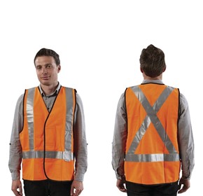 Hi Vis Safety Vest with Reflective Tape (Orange)