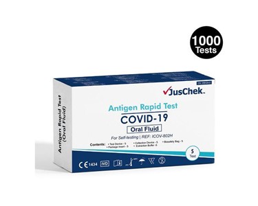 JusChek COVID-19 Rapid Antigen Test RATs (Oral Fluid) - 1000 Pack
