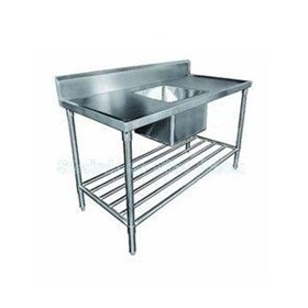 Single Centre Stainless Sink 1200 W x 700 D with 150mm Splashback