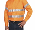 Hi Visibility Workwear - Shirt Open Front Long Sleeve 190gsm Cotton Drill with Reflective Tape