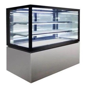 Square Glass Floor Standing Cold Food Display Cabinet
