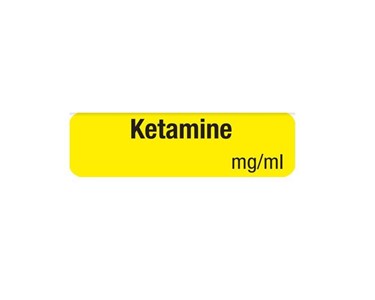 Medi-Print - Drug Identification Label - Yellow | Ketamine mg/ml