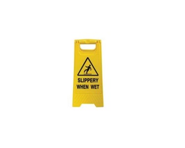 Yellow A-frame Sign - Slippery When Wet