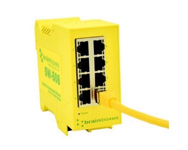 Brainboxes - Industrial Ethernet 8 Port Switch DIN Rail Mountable