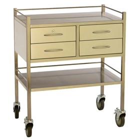 Stainless Steel 4 Drawer Resuscitation Trolley