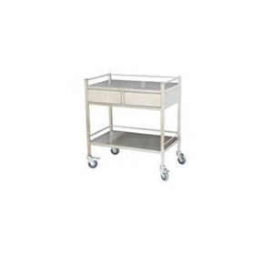 Double 2 Drawer Side By Side SS Trolley M1452