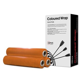 Coloured Hand Stretch Wrap Blown Orange 500mm x 365m